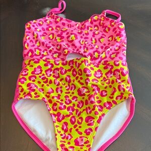 Cat & Jack Vibrant Pink and Yellow Kids One Piece Swimsuit